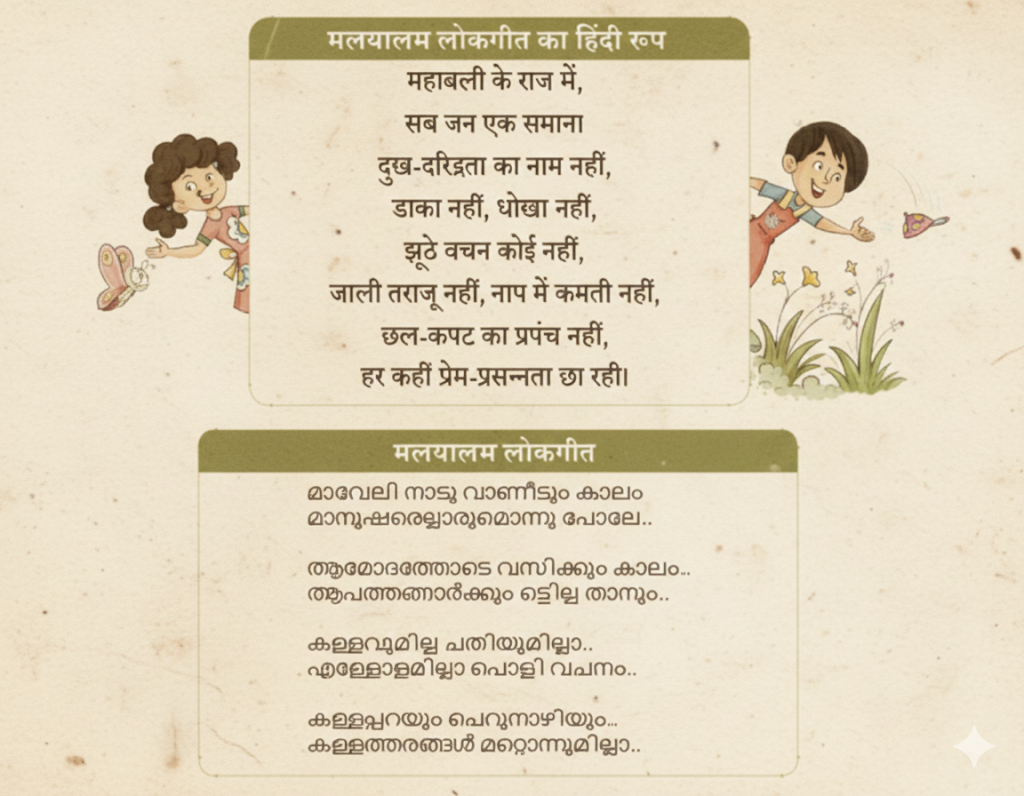 ओणम पर गाया जाने वाला लोकगीत