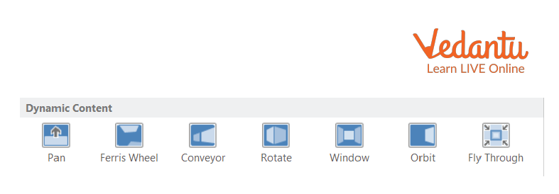 Dynamic content transition icon