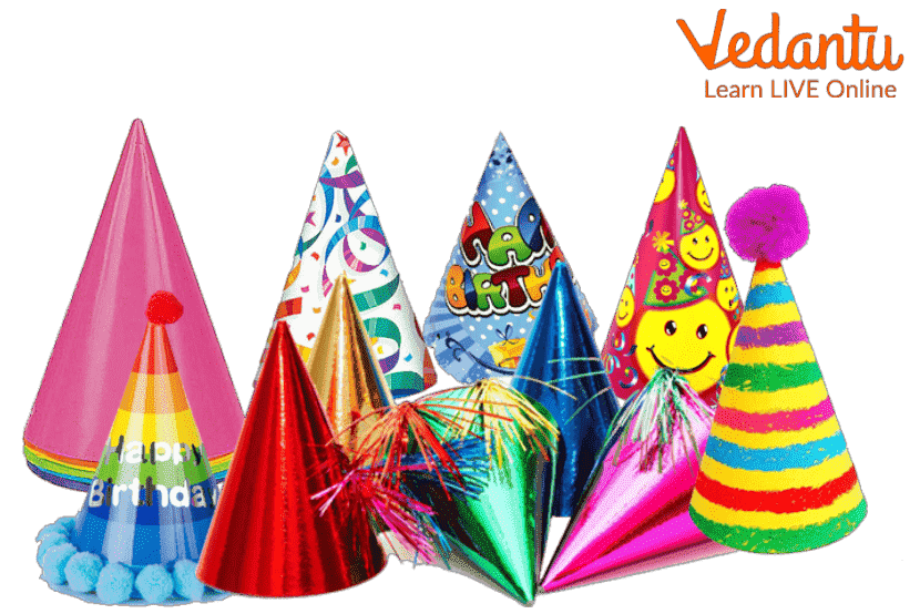 Cone-shaped birthday caps