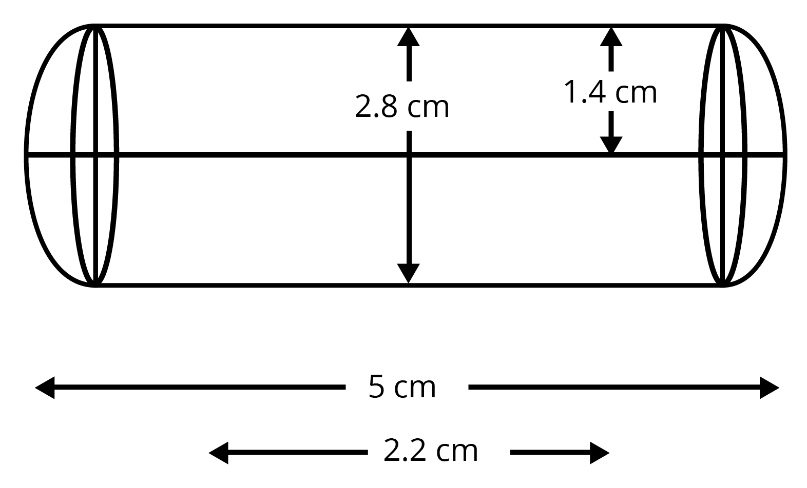 cylinder with a hemisphere on each end