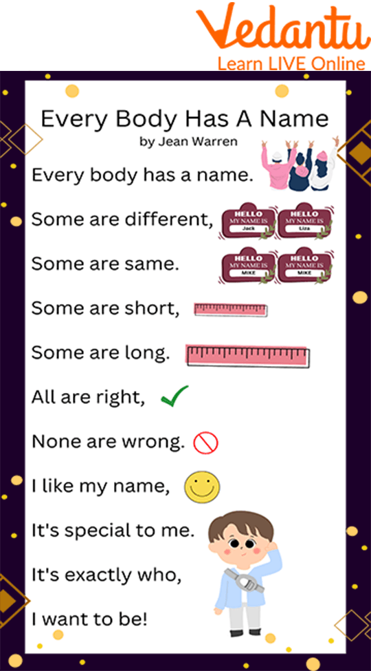 Read Everybody Has a Name Poem for Kids - Popular Poems for Children