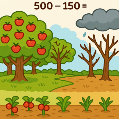 500 - 150 = ______