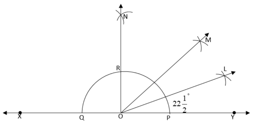 $\angle MOL = 22{\frac{1}{2}^ \circ }$