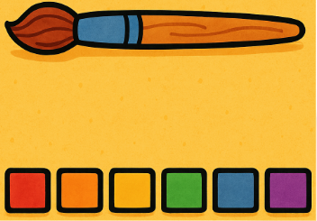 paintbrush and blocks