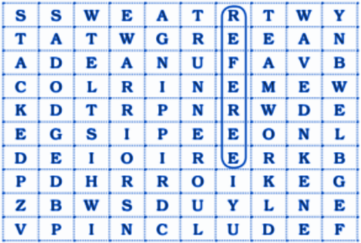 Some words from the story are hidden in the word grid below. One word has been done for you. Find at least six words in the box.