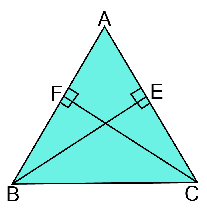 ABC is an isosceles triangle in which altitudes BE and CF are drawn to sides AC and AB respectively