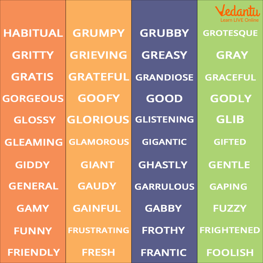 Adjectives List - English Reading is Fun Now!