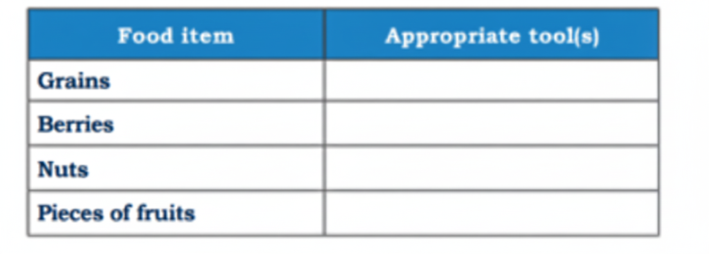 different food items