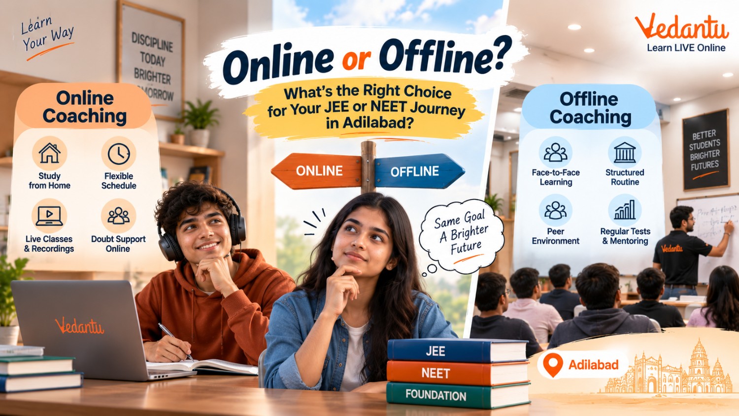 Online vs Offline JEE & NEET Coaching in Adilabad