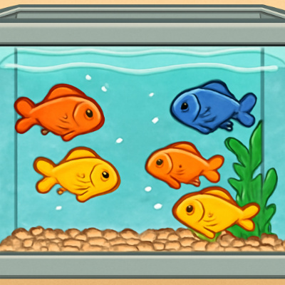 5 fish in a tank