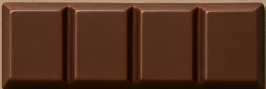 A chocolate bar has four equal squares