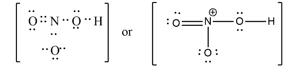 Lewis dot structure of Nitric acid