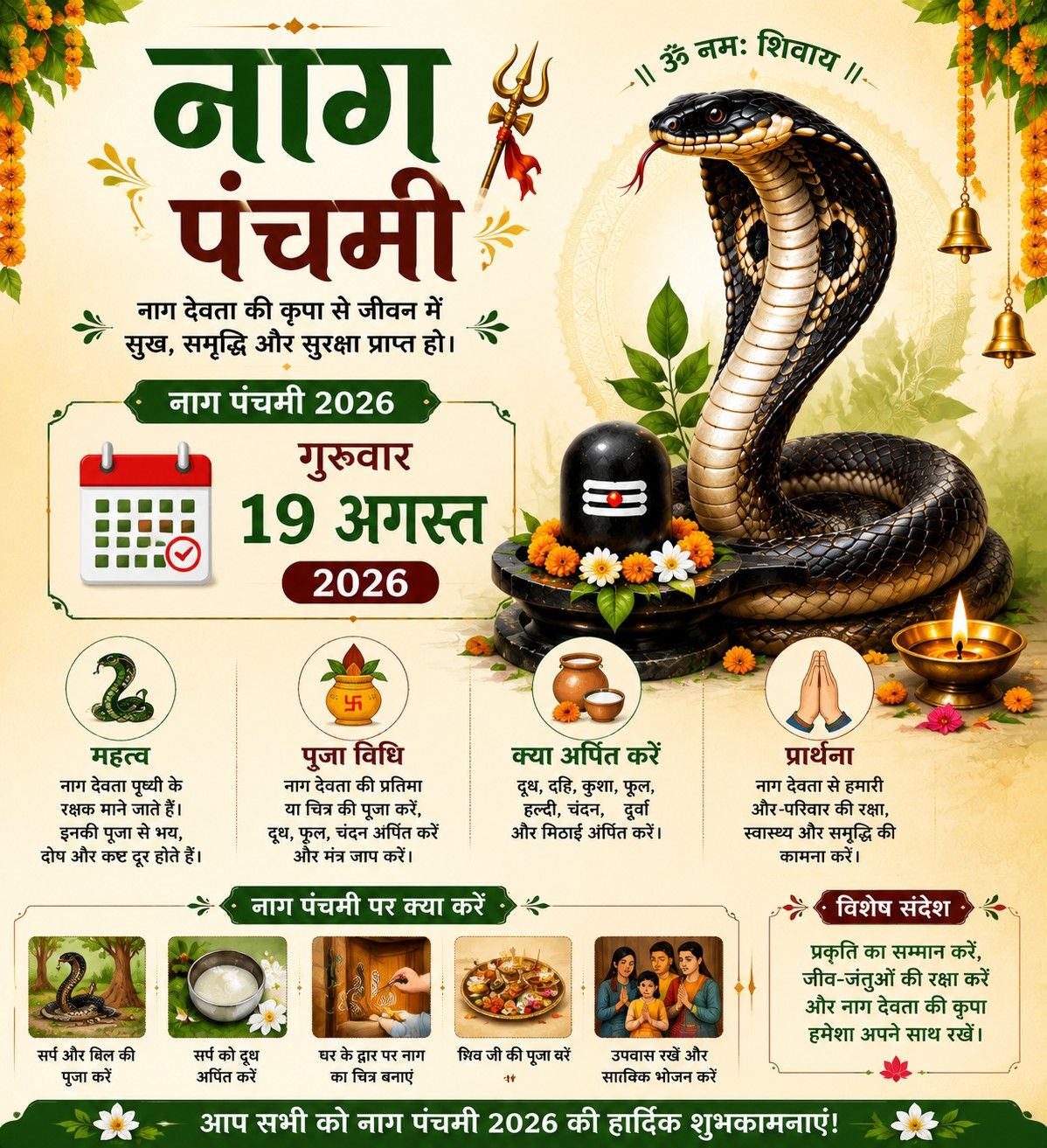 Nag Panchami 2026 date and puja time poster