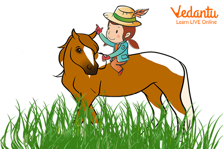 Jasmine riding the horse