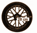 Radius of the wheel, r = 28 cm.png