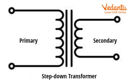 Step down transformer symbol.