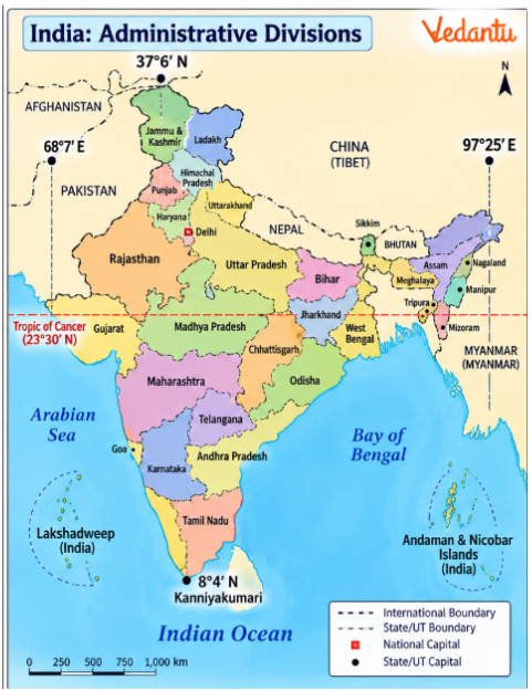 Figure 1.1 – India: Administrative Divisions