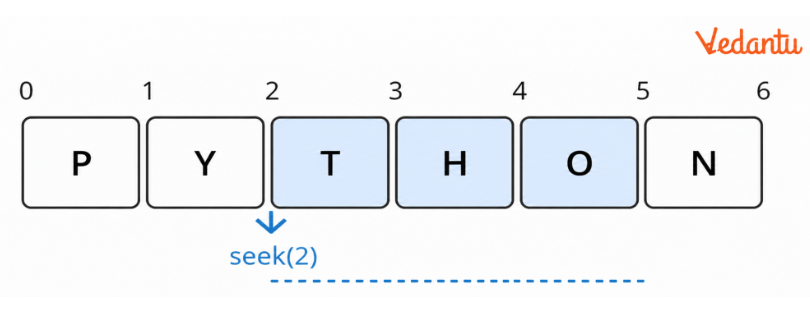 Positions in the file PYTHON