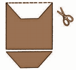 Step 2: Now, cut along the outline and slide the top piece down to align with the larger piece.