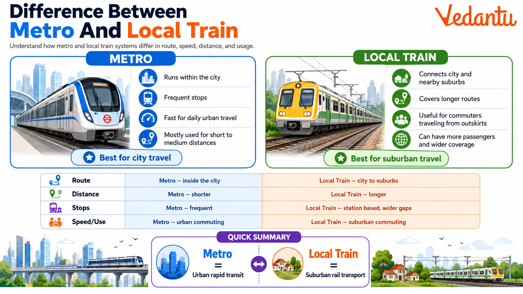 Difference Between Metro and Local Train