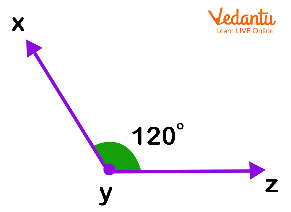 Obtuse angle measuring 120 degree