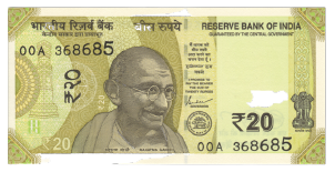 A 20 rupees note