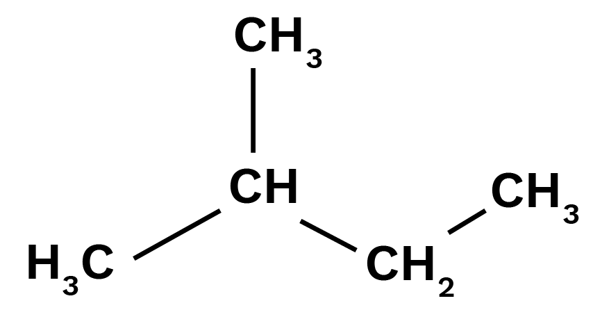 Structure of isopentane