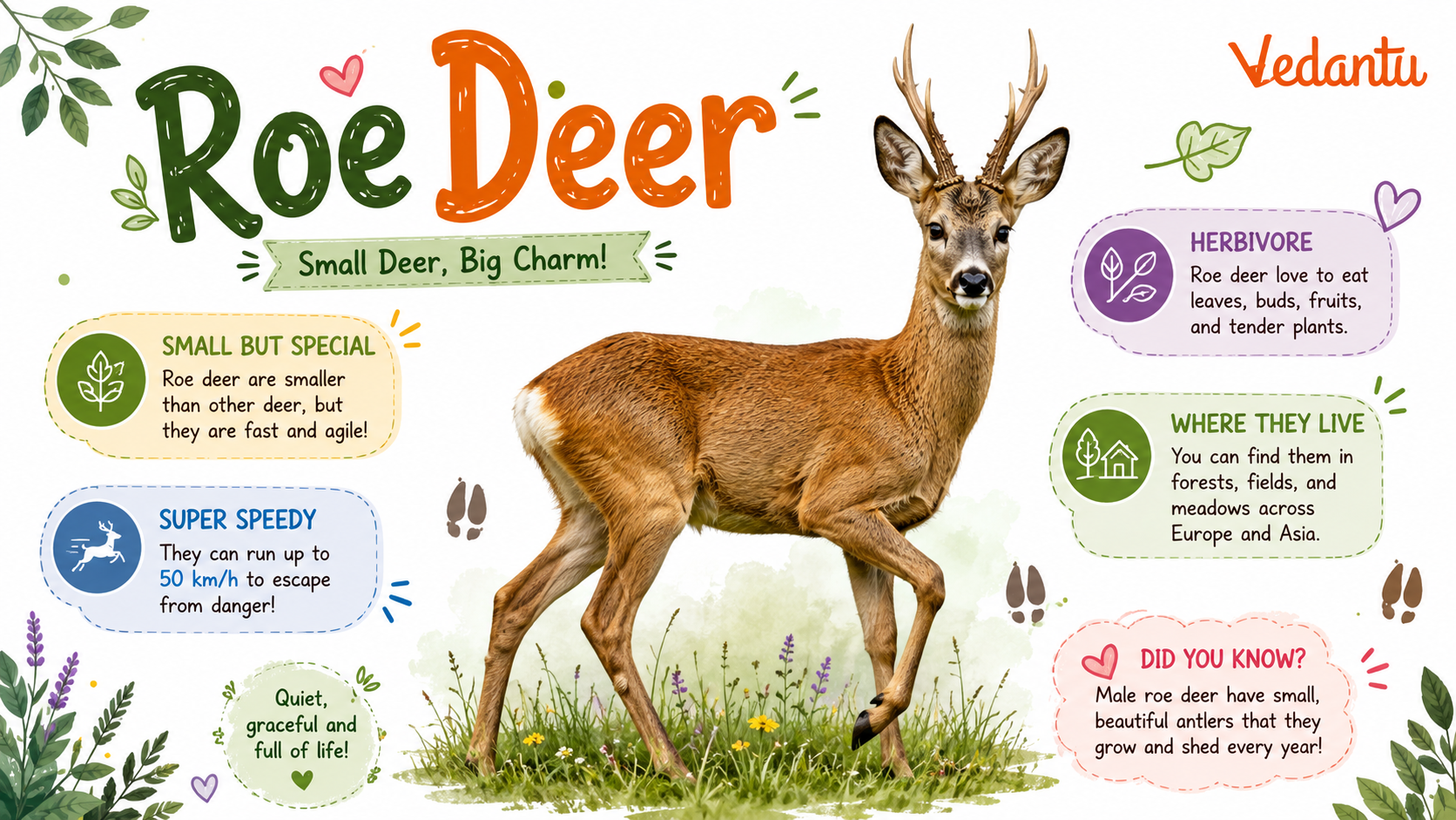 Roe Deer standing in woodland habitat