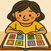 The girl is reading a book