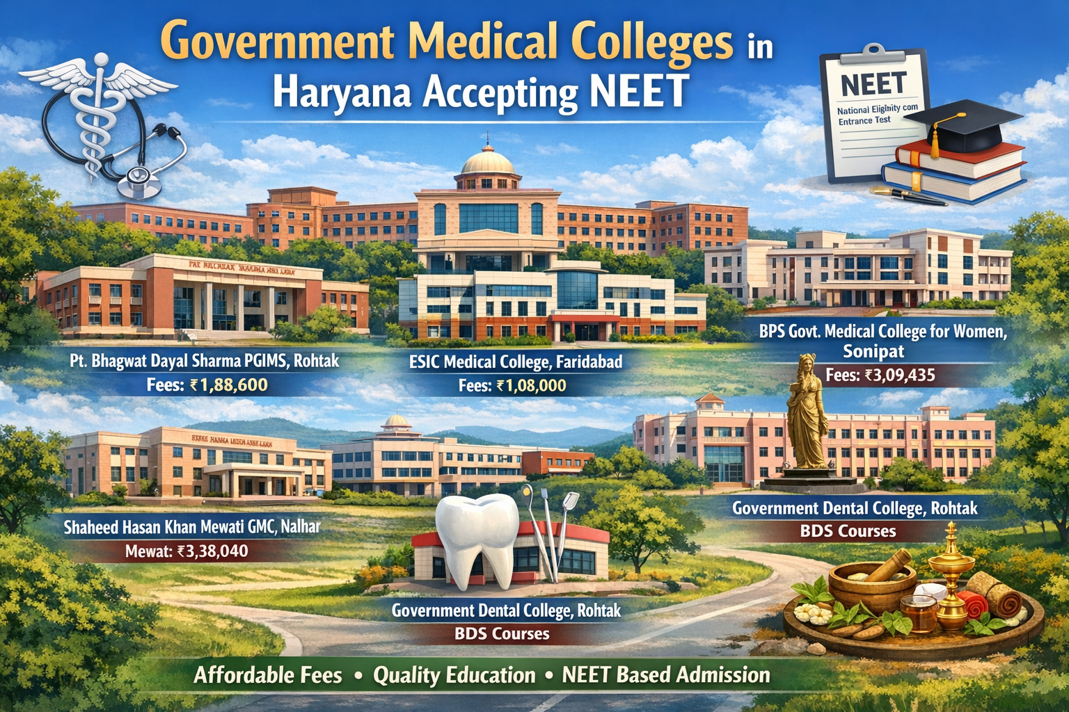 Government Top Medical Colleges in Haryana Accepting NEET