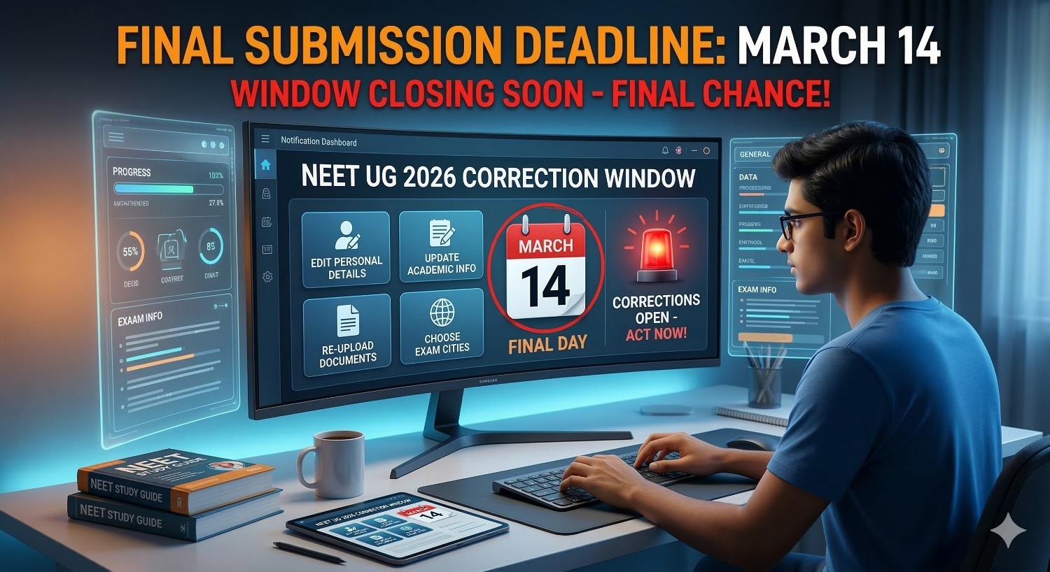 NEET UG 2026 Correction Window Closing Soon: Edit Form & Final Submission Deadline by March 14