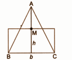Give a method to transform a triangle into a rectangle of equal area solution.png