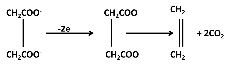 Reaction of alkene produced by Kolbe’s electrolytic method