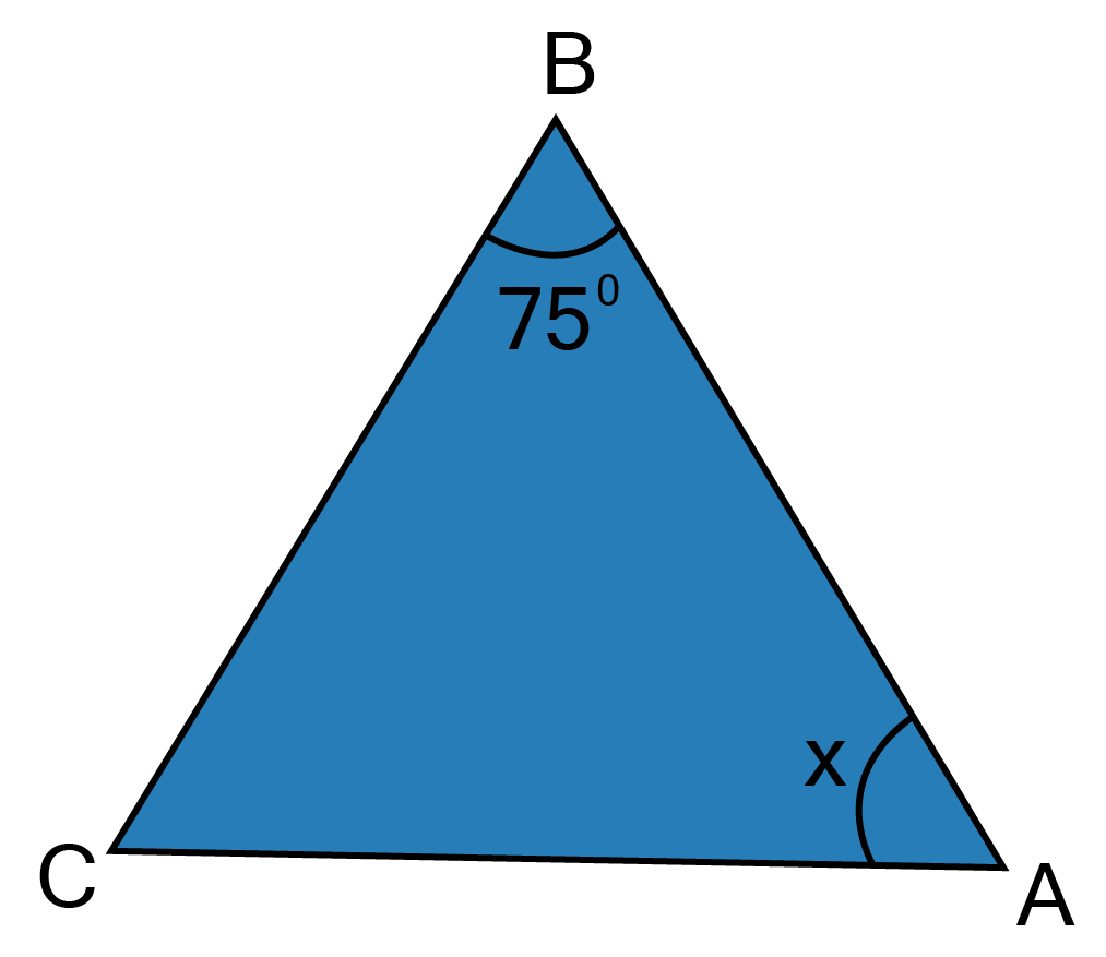 $\vartriangle {\text{ABC}}$ is an isosceles triangle and $\angle B = {75^0}$