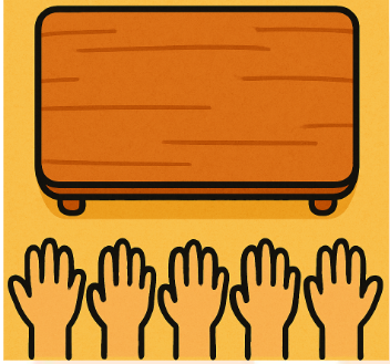 table and hand spans