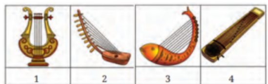 Look at the given stringed musical instruments and decide which one could be the yazh.png