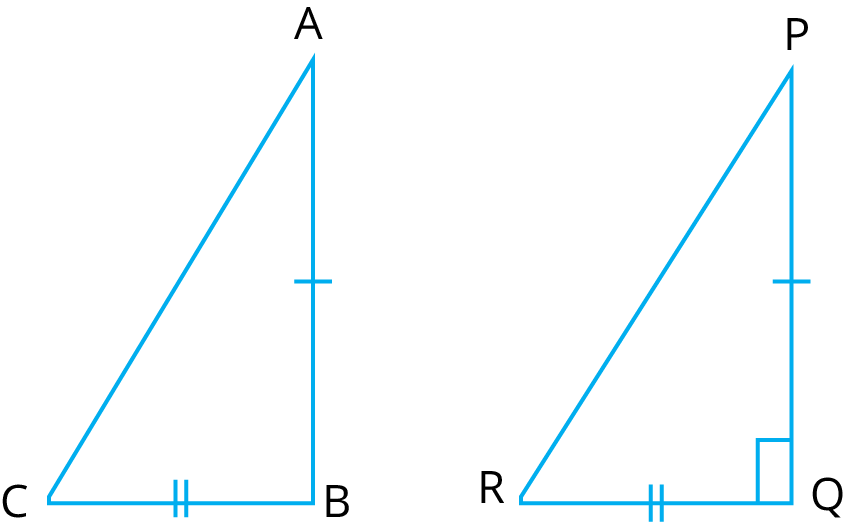 Right angle triangle ABC and PQR