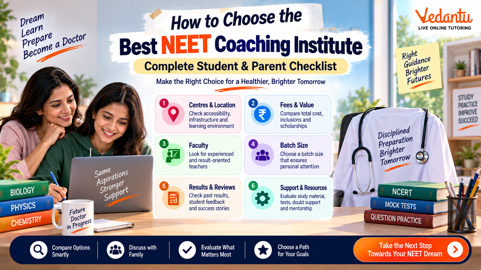 NEET coaching selection checklist for students and parents