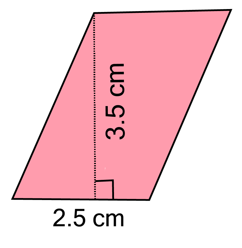 Given base ${\text{ =  5 cm}}$and height ${\text{ =  4}}{\text{.8 cm}}$