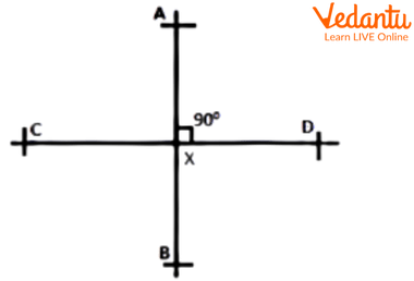 Line AB Intersects Line CD at Right Angle