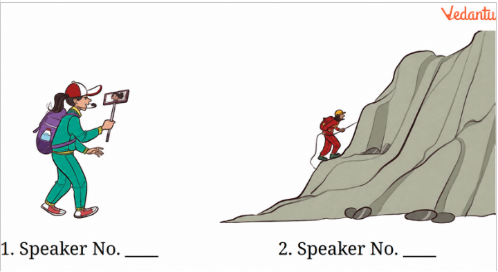 I. You will listen to four people talk about the places they like to travel to. As you listen, write the speaker number for the two pictures given.