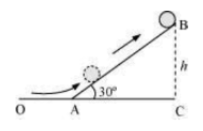 A solid cylinder rolling up the plane