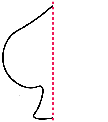 The line of symmetry for the diagram