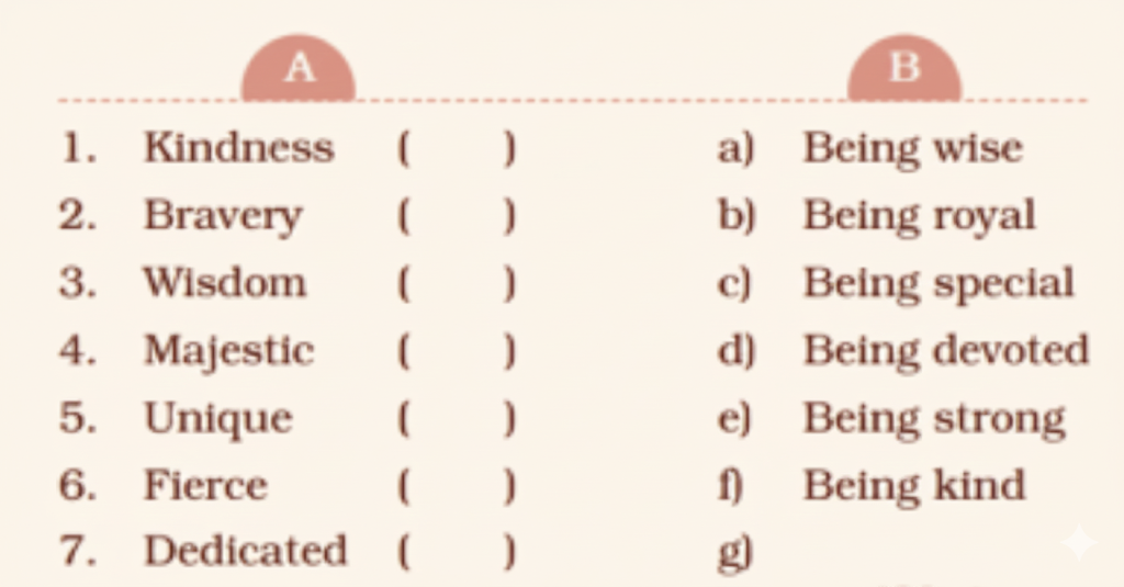 Match the following.