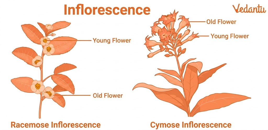 Inflorescence - racemose and cymose