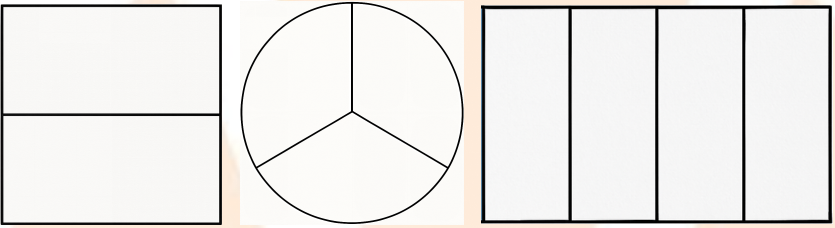 Circle the shape that is divided into thirds