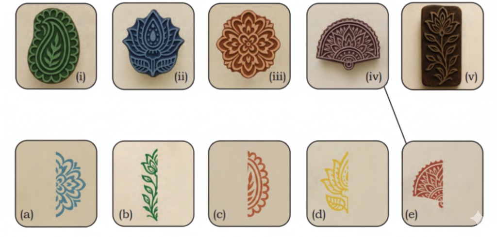 images of wooden blocks and a part of their print