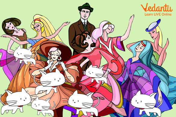 A Man and his Seven Wives with Cats