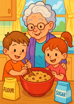 Class 1 English Reading Comprehension Making Cookies Worksheet