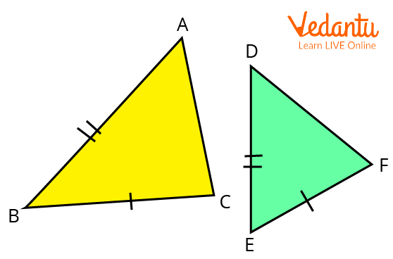 Triangles ABC and DEF for SSS Theorem